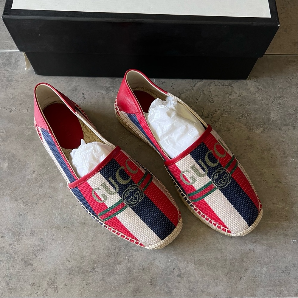 Authentic Gucci Canvas Espadrilles Men Size 7